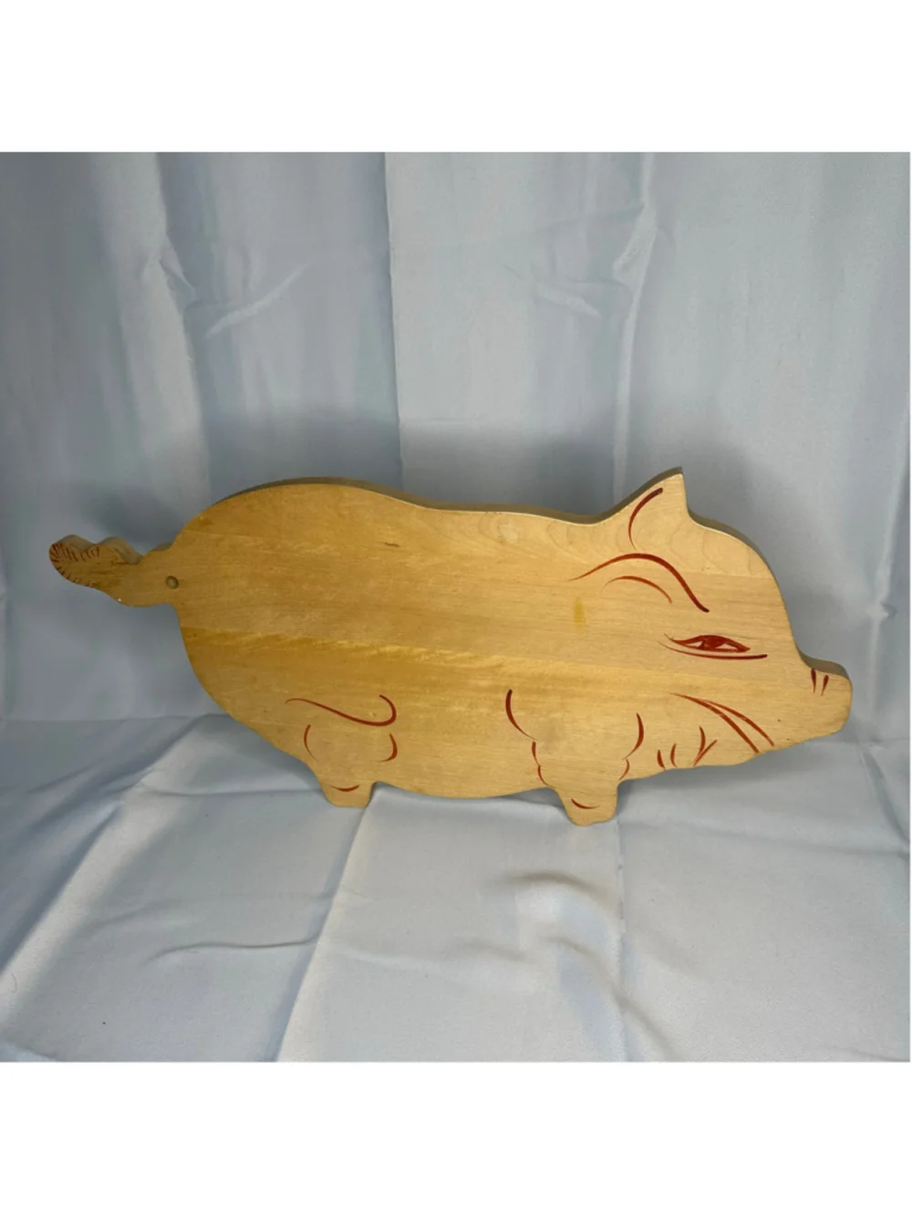 Vintage Rare Japanese Pig Shaped Wooden Cutting Board / Charcuterie Platter